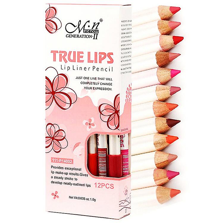 True Lips Lip Pencils Set - 12 Lip Liner Pencils