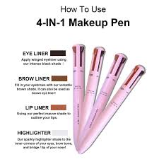 HUDA ZONE 4 in 1 Makeup Pen, Eyeliner, Lip Liner, Brow Pencil, and Highlighter in One Pencil, Easy-To-Apply and Compact for Travel - Cruelty-Free & Vegan