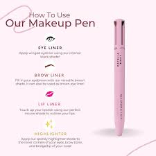 HUDA ZONE 4 in 1 Makeup Pen, Eyeliner, Lip Liner, Brow Pencil, and Highlighter in One Pencil, Easy-To-Apply and Compact for Travel - Cruelty-Free & Vegan